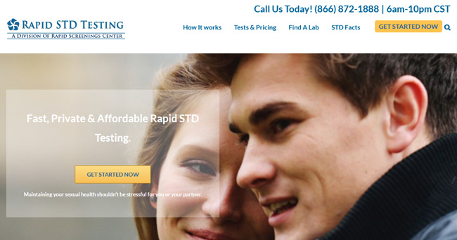 Rapid STD Testing homepage