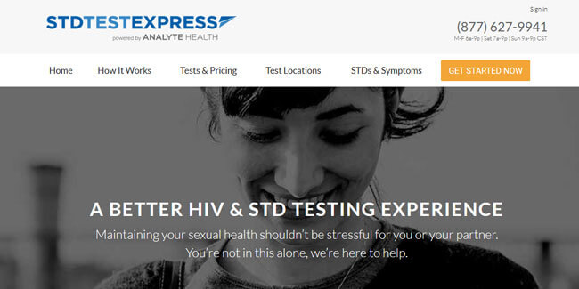 STDTest Express homepage