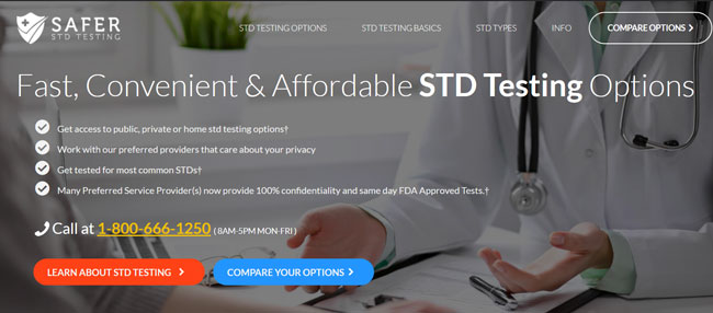 Safer STD Testing Review homepage