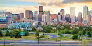 Panorama of Denver skyline