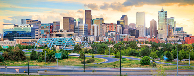 Panorama of Denver skyline 