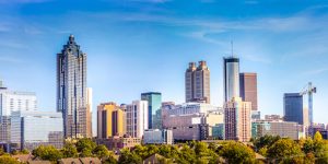 Atlanta Skyline showing several prominent buildings