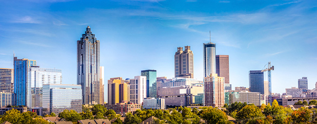  Atlanta Skyline showing several prominent buildings 