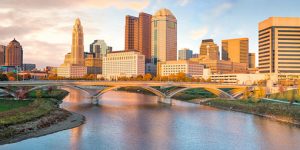 View of downtown Columbus Ohio Skyline